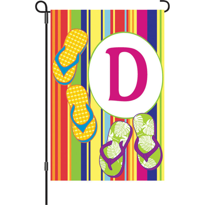 12 in. Summer Monogram Flag - D