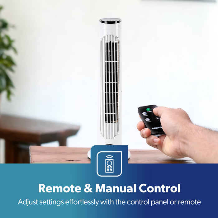 29 Inch Tower Fan Quiet Oscillating Fan With Remote Control