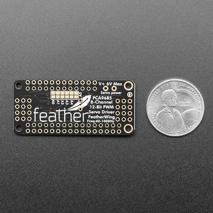 8-Channel PWM or Servo FeatherWing add-on for all Feather Boards by Adafruit - The Pi Hut