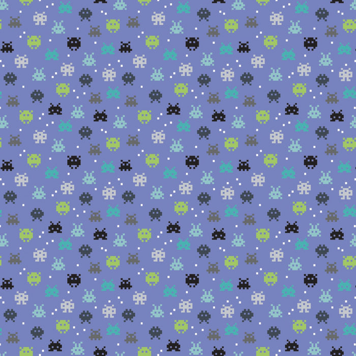 80s Arcade Collection Space Invaders Fabric, Camelot