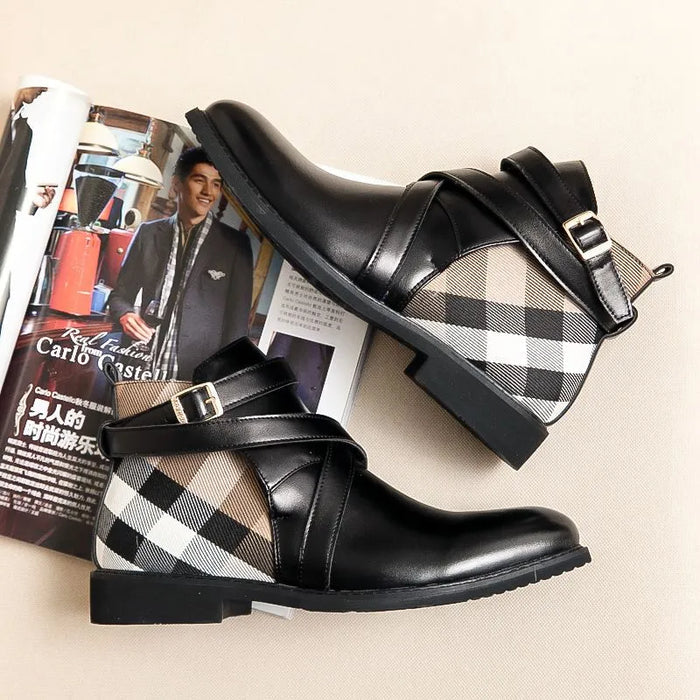 Aldo Ferrara Buckled Ankle Leather Boots