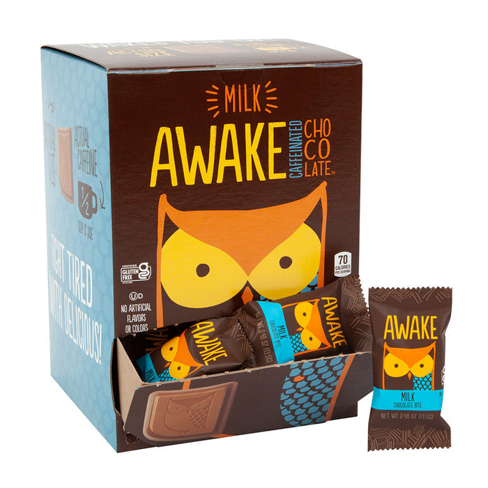 Awake Bites Caffeinated Milk Chocolate Candy - 50 Count