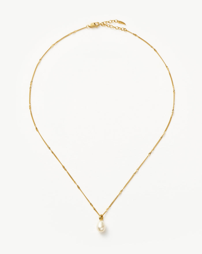 Baroque Pearl Twisted Chain Necklace | 18k Gold Plated Vermeil/Pearl Necklaces Missoma