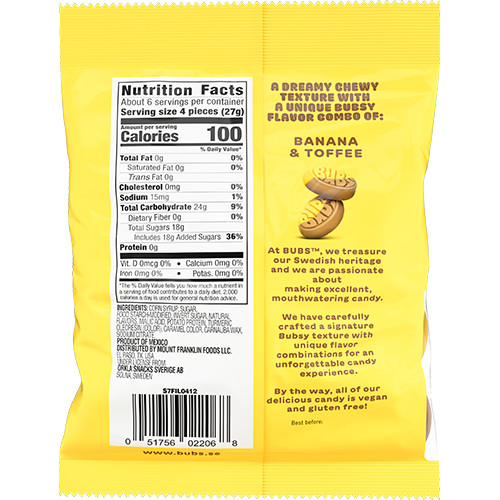 Bubs Foam Candy - Banana Toffee 5.5oz