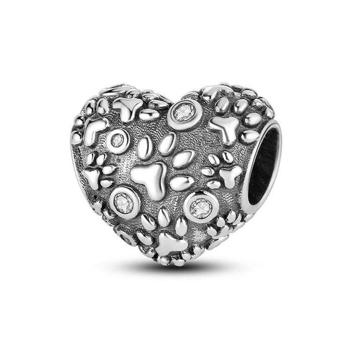 Charm Mascotas Corazón Huellas - palacecharacters