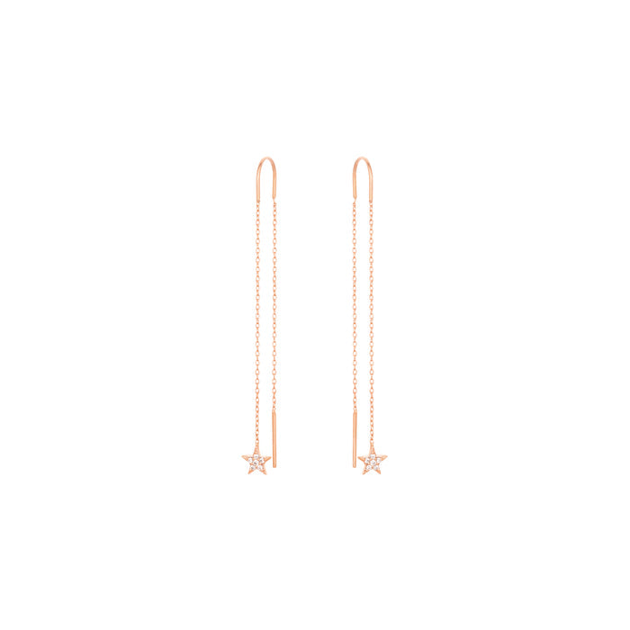 Dangling Star Earrings 18k Rose Gold