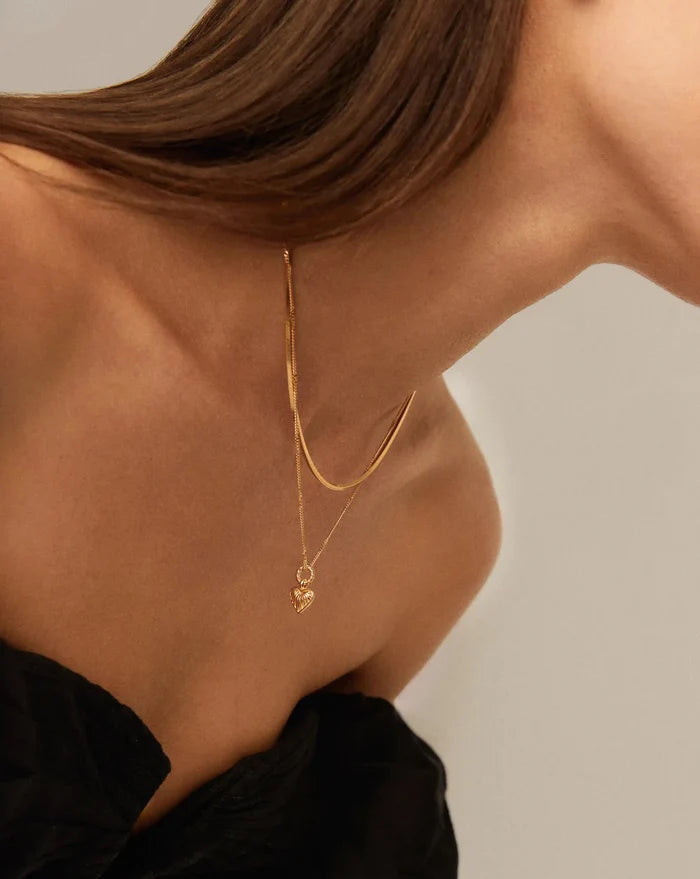 Mini Ridge Heart Charm Pendant Necklace Necklaces Missoma