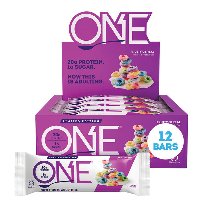 One Bar Fruity Cereal Protein Bars - 12 Count