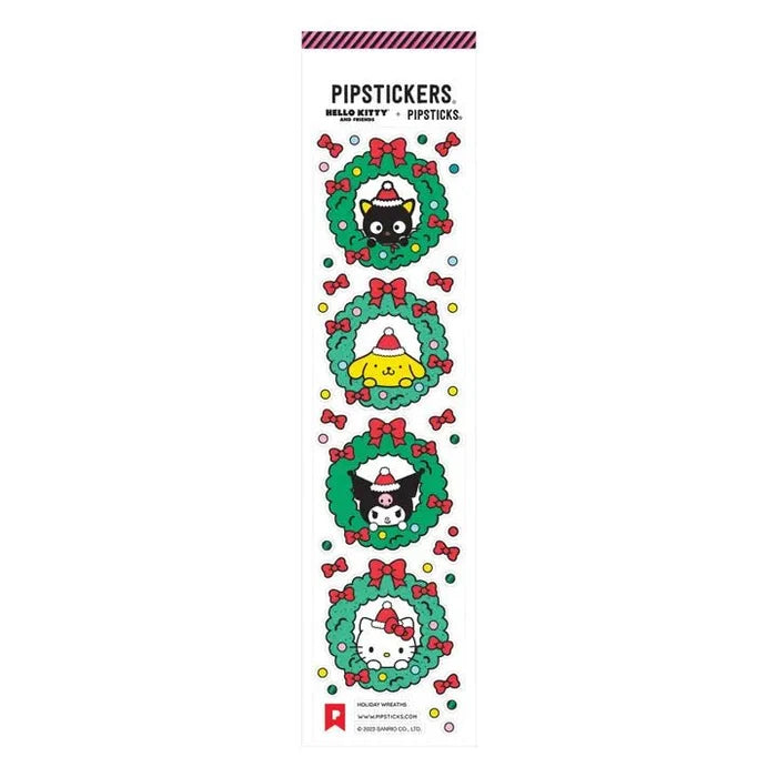 Pipsticks + Hello Kitty Holiday Wreaths Sticker Sheet - Owl & Goose Gifts
