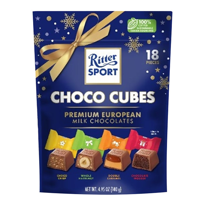 Ritter Sport Holiday Choco Cubes Candy Pouch - 6 Count