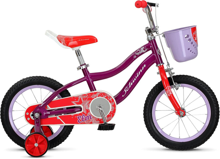 Schwinn S0403AAZ Elm Girls Bike For Toddlers And Kids 14in Purple