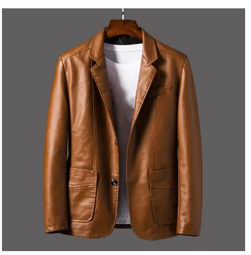 Stylish Lapel Faux Leather Jacket