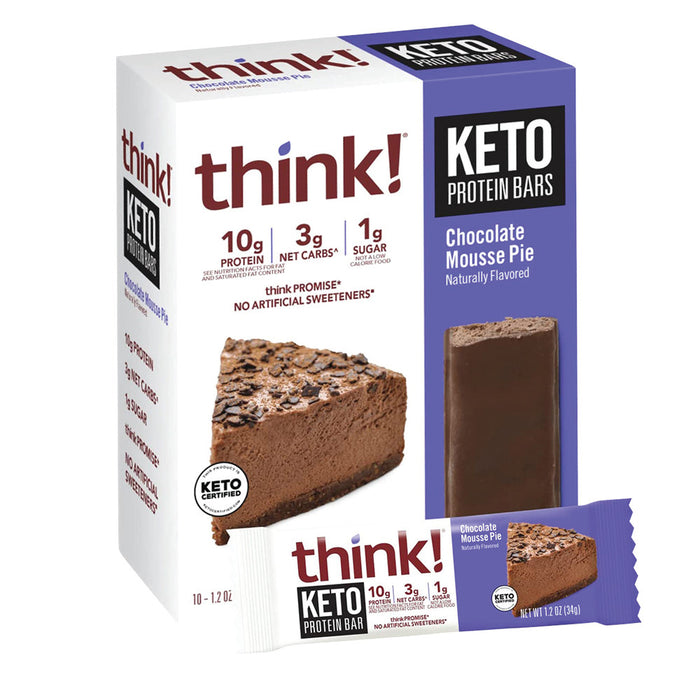 Think! Keto Protein Chocolate Mousse Pie Bars - 10 Count