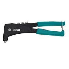 Total 10.5" Aluminium Body Hand Riveter, 4-in-1 (2.4mm, 3.2mm, 4mm, 4.8mm), Sturdy and Durable, One Hand Rivet Tool. Ideal for Metal, Plastic and Leather - THT32105 TOTAL TOOLS