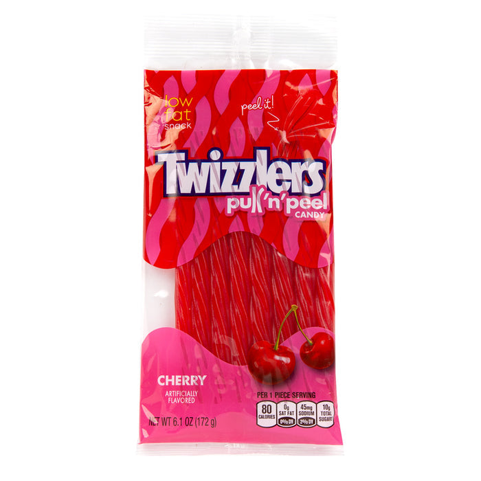 Twizzlers Cherry Pull n' Peel Candy Peg Bag - 12 Count