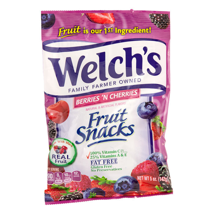 Welch's Berries and Cherries Fruit Snacks Peg Bag - 12 Count