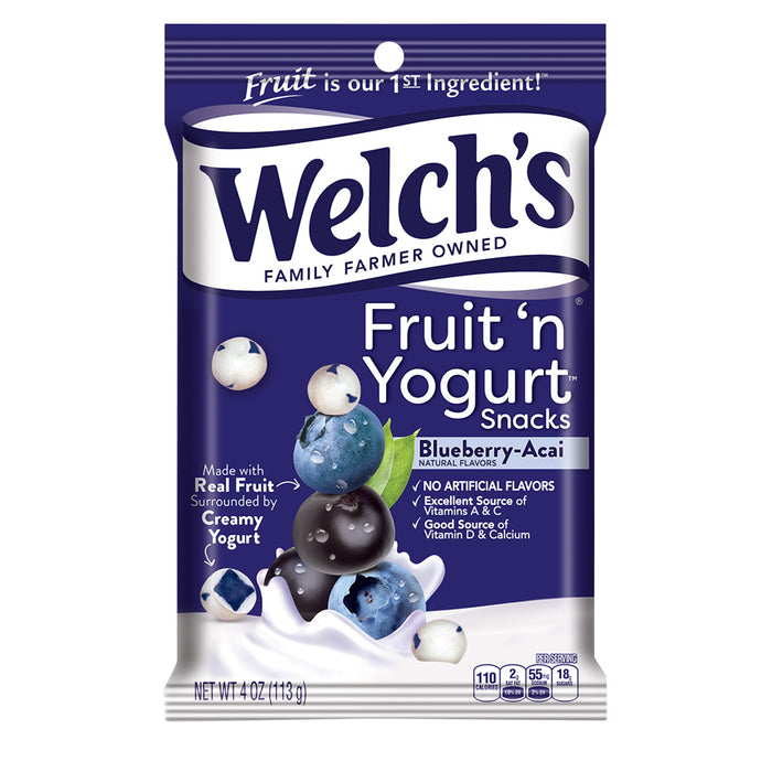 Welchs Blueberry Fruit and Yogurt Snacks Peg Bag - 12 Count