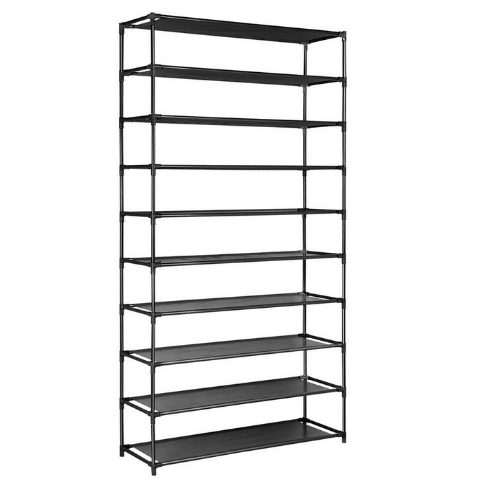 10 Tier Stackable Shoe Rack - Black-#product_category#-Home Living Store