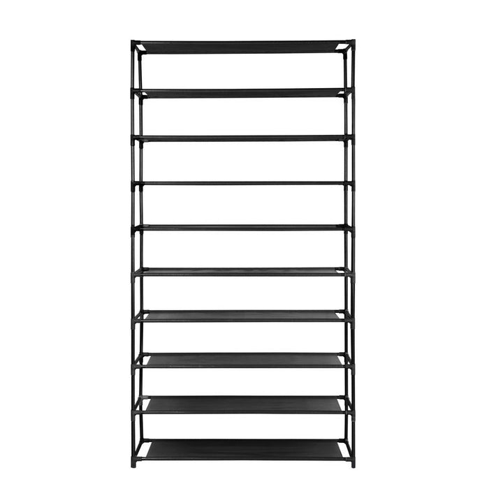 10 Tier Stackable Shoe Rack - Black-#product_category#-Home Living Store