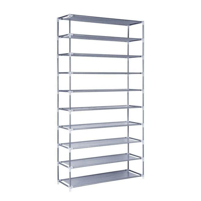 10 Tier Stackable Shoe Rack - Silver/Grey-#product_category#-Home Living Store
