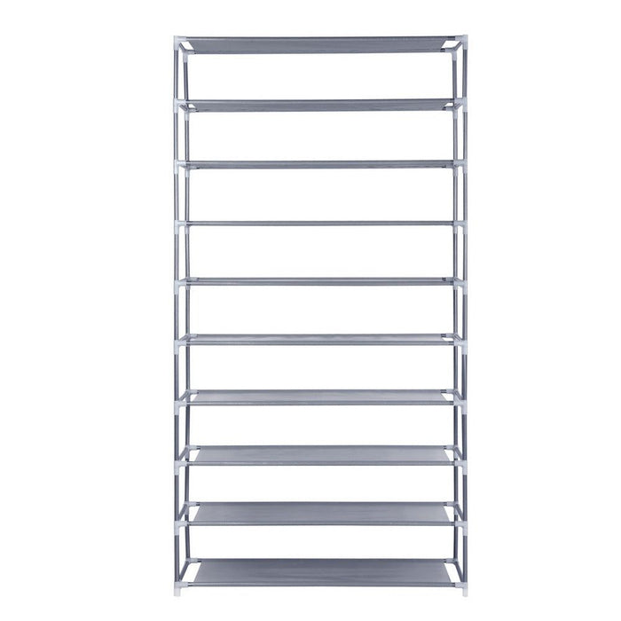 10 Tier Stackable Shoe Rack - Silver/Grey-#product_category#-Home Living Store