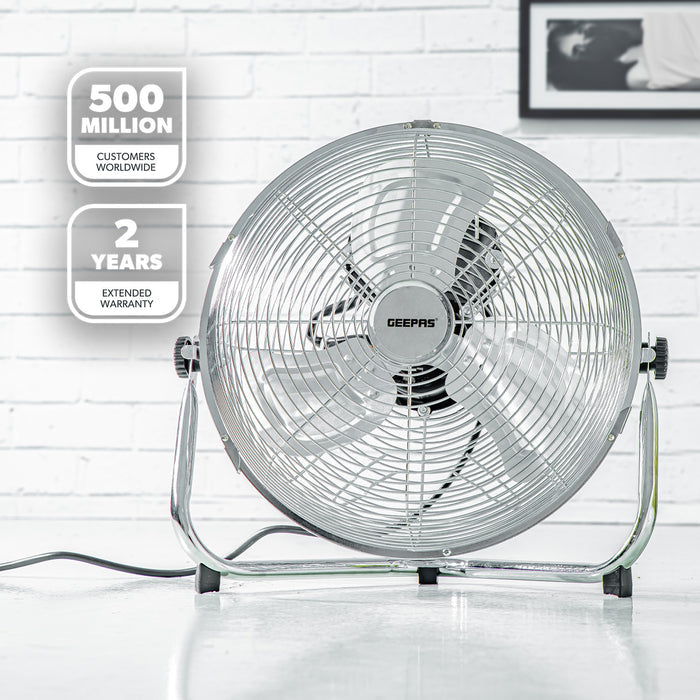 12-Inch Metal Floor Fan with 3 Speed Settings and Quiet Operation