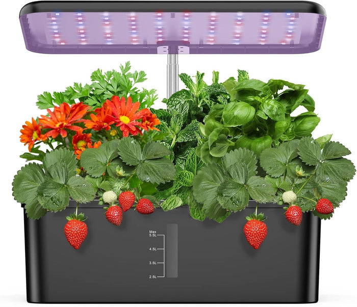 12 Pods Hydroponics Growing System, Indoor Garden with LED Grow Light - Eco Trade Company
