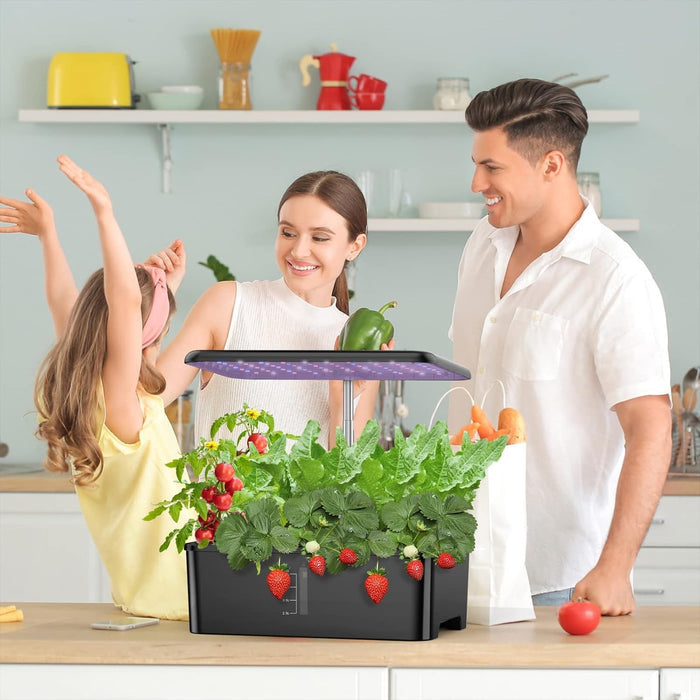 12 Pods Hydroponics Growing System, Indoor Garden with LED Grow Light - Eco Trade Company