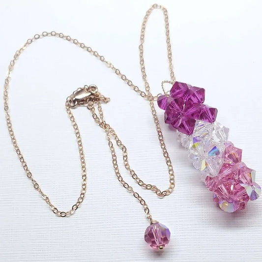 AMD127414 K Rose Gold Fill Sparkly Crystal Pillar Pendant NecklaceJewelryNecklace$ 117.00Alexa Martha Designs