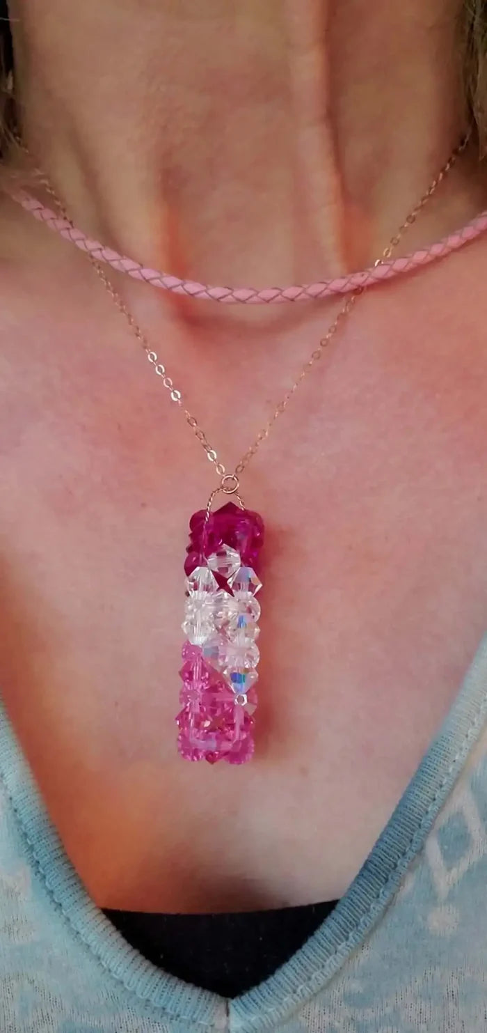 AMD127414 K Rose Gold Fill Sparkly Crystal Pillar Pendant NecklaceJewelryNecklace$ 117.00Alexa Martha Designs