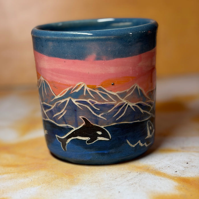 14oz sunset orca mug