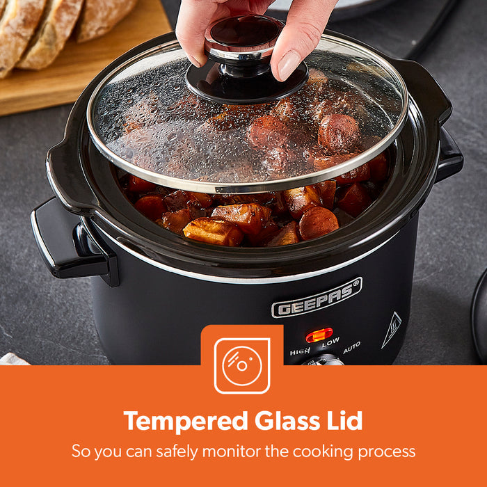 1.5L Chalkboard Slow Cooker With Removable Ceramic Bowl