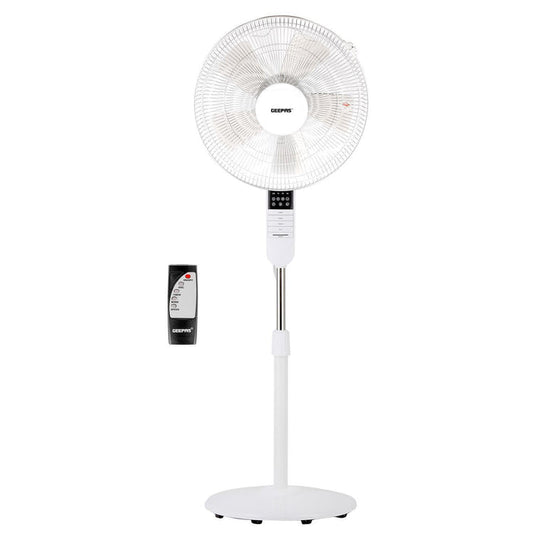 16'' Portable White Remote Controlled Pedestal Fan