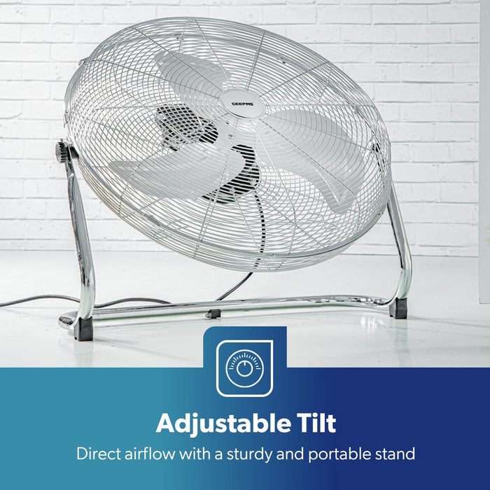16'' Silver Chrome High-Velocity Floor Fan Fan