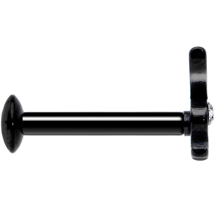16G 5/16 Licensed Playboy Clear CZ Black Internal Thread Labret