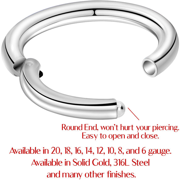 16G 5/16 Stainless Steel Hinged Segment Ring
