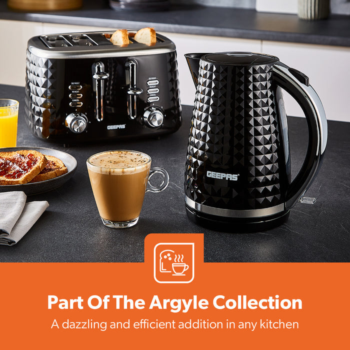 1.7L Black Honeycomb Rapid Boil Electric Kettle