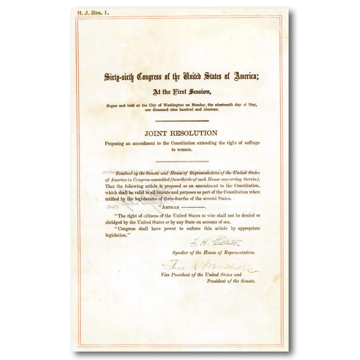 19th Amendment Women's Suffrage
