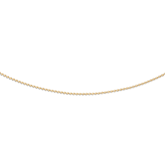 1MM Ball Chain Necklace - 18k gold filled 1mm diamond-cut ball chain, the perfect base layering necklace