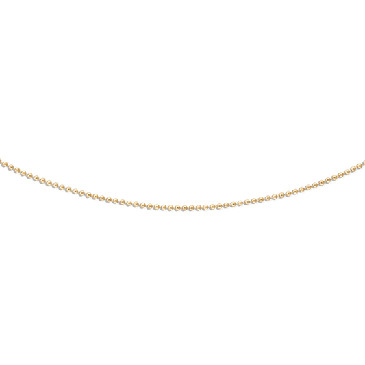 1MM Ball Chain Necklace - 18k gold filled 1mm diamond-cut ball chain, the perfect base layering necklace