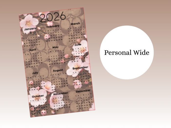 2026 Year at a glance | Personal Wide Rings | Brown Coach Cherry Blossom