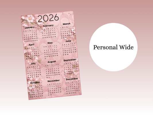 2026 Year at a glance | Personal Wide Rings | Pink Coach Cherry Blossom