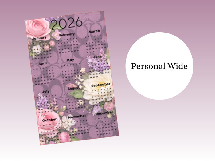 2026 Year at a glance | Personal Wide Rings | Purple Coach Floral