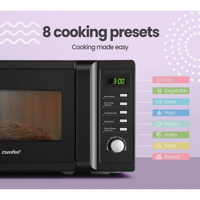 20L Microwave Oven 700W Countertop Kitchen Cooker Black-#product_category#-Home Living Store