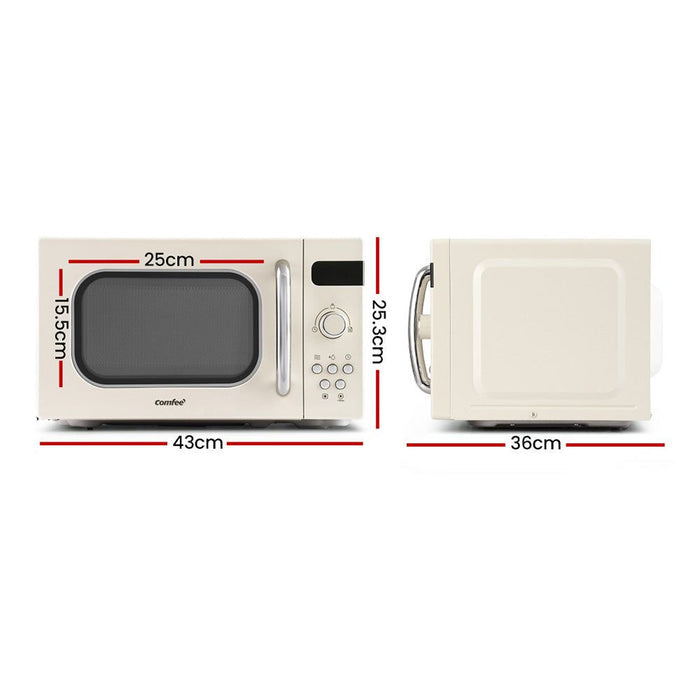 20L Microwave Oven 800W Countertop Kitchen 8 Cooking Settings Cream-#product_category#-Home Living Store