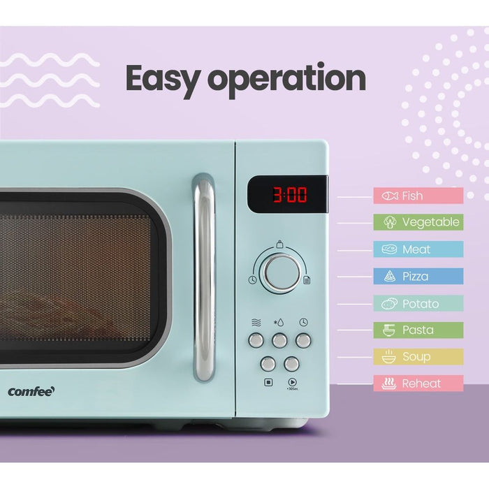 20L Microwave Oven 800W Countertop Kitchen 8 Cooking Settings Green-#product_category#-Home Living Store