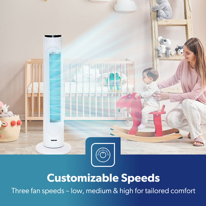29 Inch Tower Fan Quiet Oscillating Fan With Remote Control