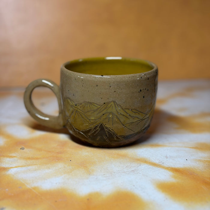 2ND 10oz tan mountains mug