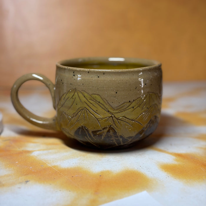 2nd 16oz tan mountains mug