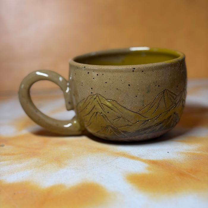 2ND 16oz tan mountains mug